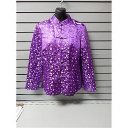 Purple silk with flowers Chinese style top