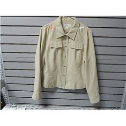 Sz 12 Concepts Cream suede blazer style top
