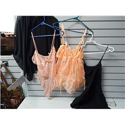 2 orange/2 black lingerie - 4pc
