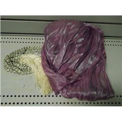 scarves shimmery purple; beaded with tassel = 2