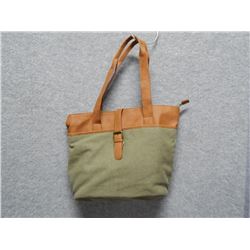 PURSE - USED - DENVER HAYES - GREEN WITH RUST TRIM AND CLOTH