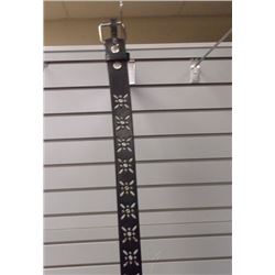 Black flowered belt 32"