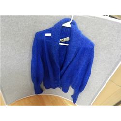 SZ M? ROYAL BLUE WOOL BULKY SWEATER