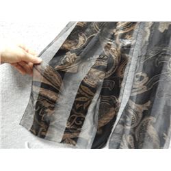 SCARF - SILK? - DARK & LIGHT BROWN - NEW