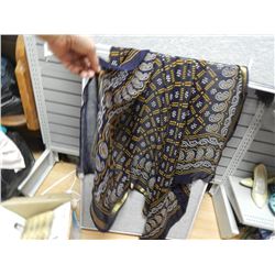 SCARF/SHAWL - BLACK - GOLD.WHITE PATTERN - NEW
