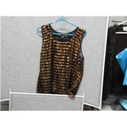 TOP - SLEEVLESS - SERELADLE NEWYORK - COPPER - GLITTERY ROWS SHINY - SZ XLARGE