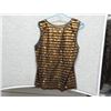 Image 2 : TOP - SLEEVLESS - SERELADLE NEWYORK - COPPER - GLITTERY ROWS SHINY - SZ XLARGE