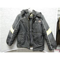 JACKET CHILDREN - PERFORMANCE GEAR - BLACK JACKET WITH REFLECTORS, MISSING ZIPPER SLIDER - SIZE 10/1