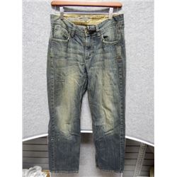 JEANS MENS - MACHINE - BLUE FADED JEANS WITH BROWNISH FADING - SIZE 28/30
