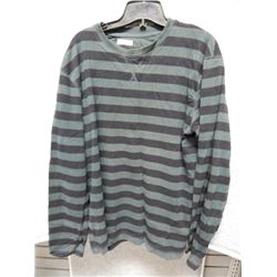 SHIRT MENS - GEORGE - GREEN AND BLACK STRIPPED SHIRT - SIZE M