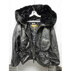 COAT WOMANS - EMC - BLACK JACKET WITH WOOL HOOD LINER - SIZE M