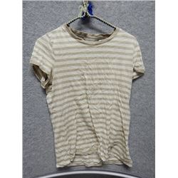 SHIRT WOMANS - TOMMY BAHAMA - WHITE AND BROWN STRIPPED SHIRT - SIZE M