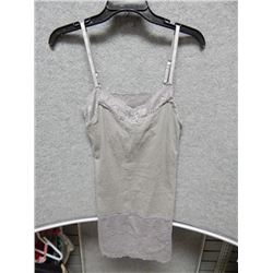 SHIRT WOMANS - LA VIE EN ROSE - GRAY LONG LACE TOP - SIZE S