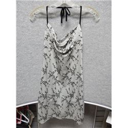 DRESS WOMANS - ECRO STUDIO - SILVER AND BLACK DRESS WITH FLOWER PATTERN - SIZE S