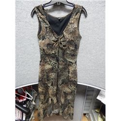 DRESS WOMANS - LE CHATEAU - BROWN BLACK FLOWER DESIGN DRESS - SIZE M