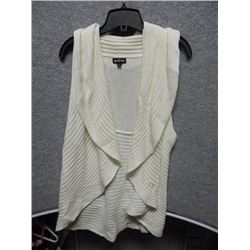 VEST WOMANS  - ONYC - WHITE COTTON VEST WITH LARGE COLLAR - SIZE M