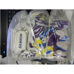 GLOVES - PR OF COLOURED SAMSON GLOVES - L