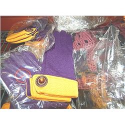 GLOVES - LADIES ONE SIZE FITS ALL PURPLE WITH YELLOW TRIM GLOVES