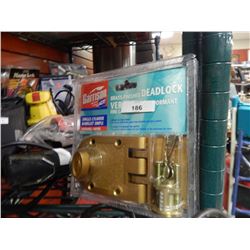 DEADBOLT - BRASS FINISH - NEW
