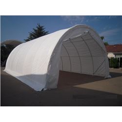 NEW!!! - 20FT X 30FT X 12FT PEAK Ceiling Storage Shelter  C/W: Commercial fabric, roll up door - NEW