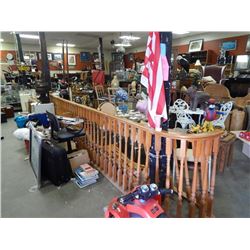 LONG OAK BANISTER WITH MORE SPINDLES AND MORE RAILING