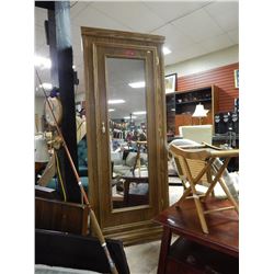 VINTAGE WARDROBE CABINET -  mirrored door  - 14" X 26" X 69" TALL
