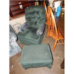 UPHOLSTERED ROCKER AND STOOL