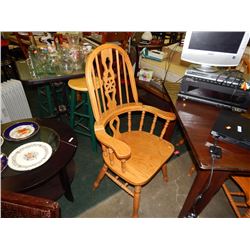 HIGH BACK OAK DINING CHAIRS - 6 X BID