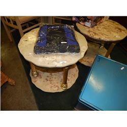 MARBLE TOP ROUND END TABLE