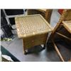 Image 1 : WICKER RATTAN FURNITURE -  TABLE - GLASS TOP