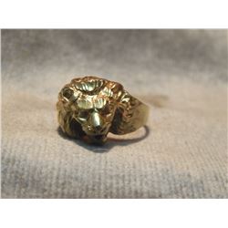 RING - SOLID BRASS - LION HEAD