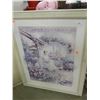 Image 1 : FRAMED PRINT - LADY ON BENCH - S. RACHELLE
