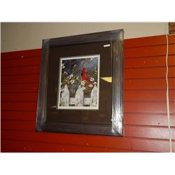 FRAMED LIMITED EDITION PRINT - MEMORIES GARDEN - CARDINAL - DAVID A RISK - GALLERY PRICE ~$625