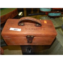 HAND CRAFTED -WOOD CARVED - BOX - "TACKLE BOX"