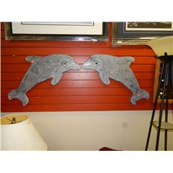 DOLPHINS - WOOD CARVED