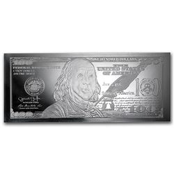 4 oz Silver Bar - $100 Bill (W/Box & COA)