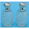 Image 1 : A pair of Victorian silver mounted cut glass scent bottles, Birmingham 1894....