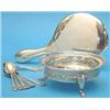 Image 1 : A George V pierced silver bowl (10oz.) a mirror and 10 spoons....