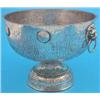 Image 1 : A plated punch bowl with lions mask handles....