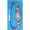 Image 1 : A ladys diamond set platinum cocktail watch with 9ct white gold snakelink bracelet....
