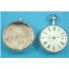 Image 1 : A George III silver pair cased pocket watch with Roman dial and verge movement signed S. Roberts,...