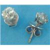 Image 1 : A pair of solitaire diamond earstuds, the old brilliant cut stones claw-set in white metal, estim...