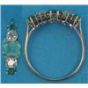 Image 1 : A 5-stone emerald and diamond half hoop ring...