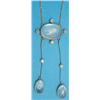 Image 1 : An Edwardian gold moonstone and diamond negligee pendant necklace, the oval moonstone bordered by...