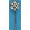 Image 1 : A gold 7-stone diamond cluster stick pin...