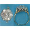 Image 1 : An 18ct gold 7-stone diamond circular cluster ring...