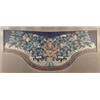 Image 1 : A Chinese black silk panel, (robe section) worked with a dragon and flaming pearl in gold metal t...