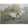 Image 1 : Oswald Garside (1879-1942)Watercolour,Figure and goats beneath trees,Signed,15.5 x 21 ins....