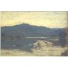 Image 1 : Bertram Priestman (1868-1951)Oil on wooden panel,Lake with hills beyond,Initialled and dated '10,...