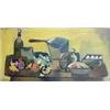 Image 1 : Jacob Bornfriend (1904-1974)Oil on canvas,Still life of fruit on a table,Signed,20 x 40 ins....